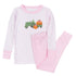 Magnolia Baby_Pumpkin Tractor Applique Long Pajamas - Pink_1