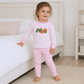 Magnolia Baby_Pumpkin Tractor Applique Long Pajamas - Pink_1