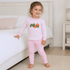 Magnolia Baby_Pumpkin Tractor Applique Long Pajamas - Pink_1
