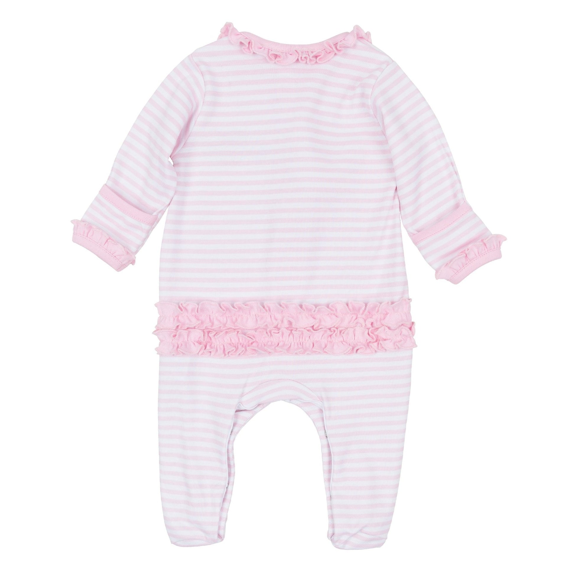 Magnolia Baby_Pumpkin Tractor Applique Ruffle Footie - Pink_3