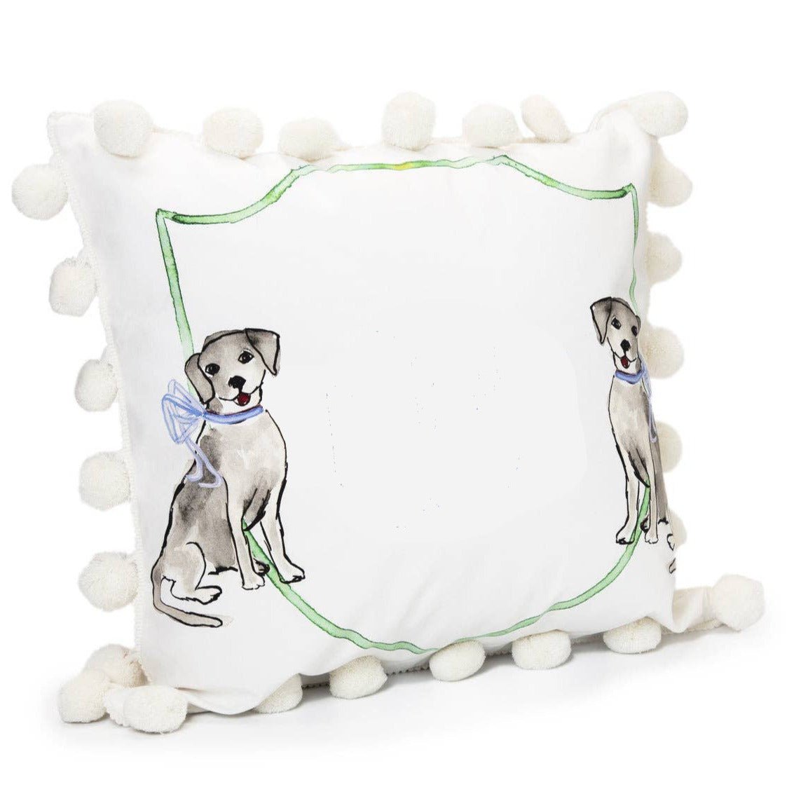 Puppy Dog with Blue Bow Pillowcase with Pillow Insert - Magnolia BabyPillow