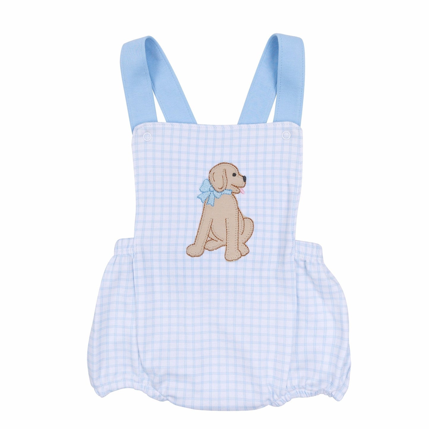 Puppy Playtime Applique Criss - Cross Bubble - Light Blue - Magnolia BabyBubble