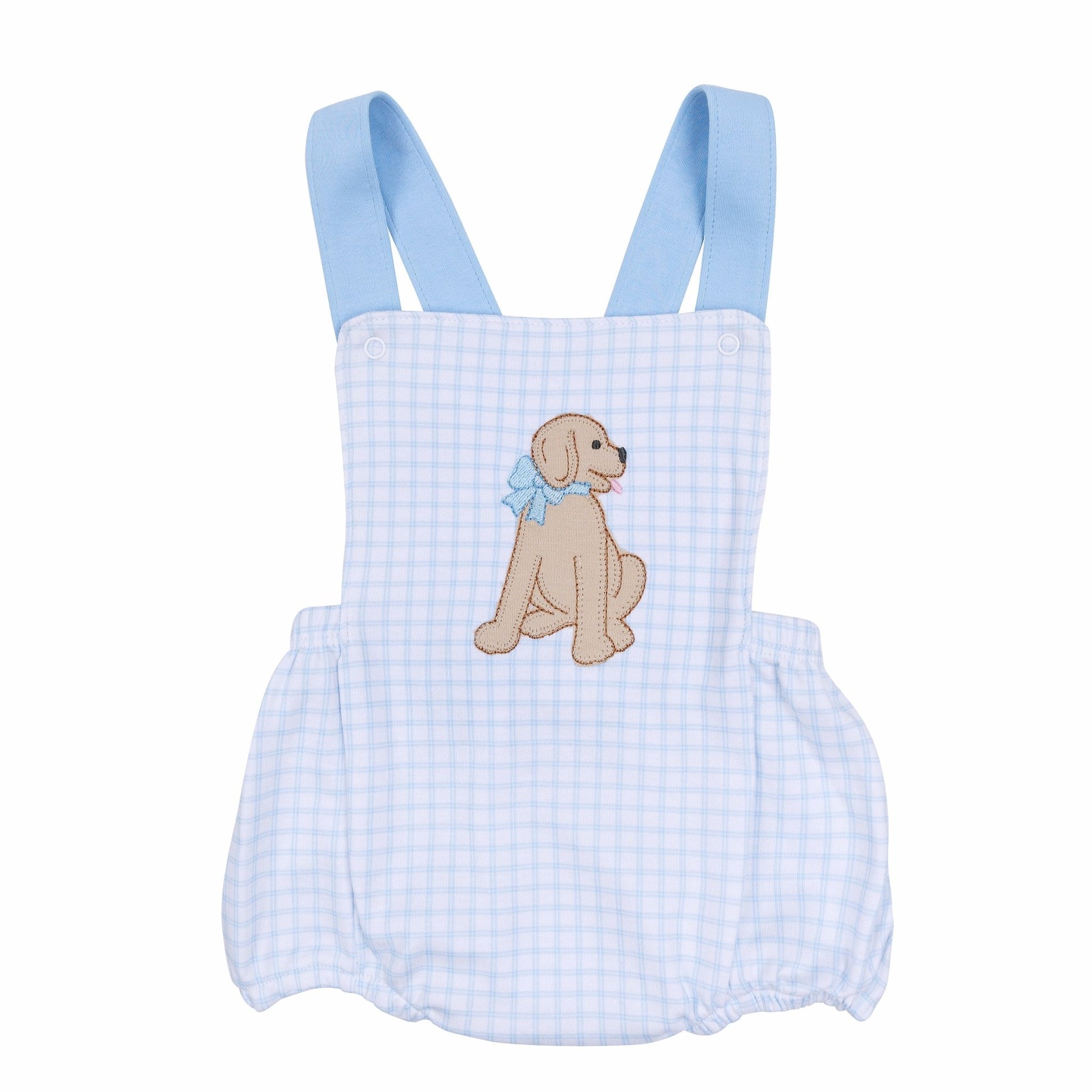 Puppy Playtime Applique Criss - Cross Bubble - Light Blue - Magnolia BabyBubble