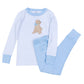 Puppy Playtime Applique Long Pajamas - Light Blue - Magnolia BabyLong Pajamas