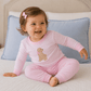 Puppy Playtime Applique Long Pajamas - Pink - Magnolia BabyLong Pajamas