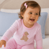 Puppy Playtime Applique Long Pajamas - Pink - Magnolia BabyLong Pajamas