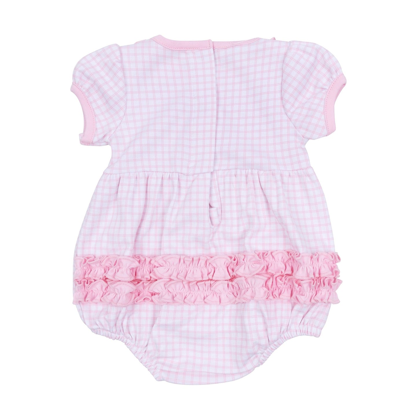 Puppy Playtime Applique Ruffle Bubble - Pink - Magnolia BabyBubble
