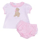 Puppy Playtime Applique Ruffle Diaper Cover Set - Pink - Magnolia BabyDiaper Cover