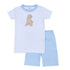 Puppy Playtime Applique Short Pajamas - Light Blue - Magnolia BabyShort Pajamas