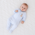 Puppy Playtime Applique Zip Footie - Light Blue - Magnolia BabyFootie