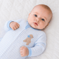 Puppy Playtime Applique Zip Footie - Light Blue - Magnolia BabyFootie