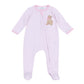Puppy Playtime Applique Zip Footie - Pink - Magnolia BabyFootie