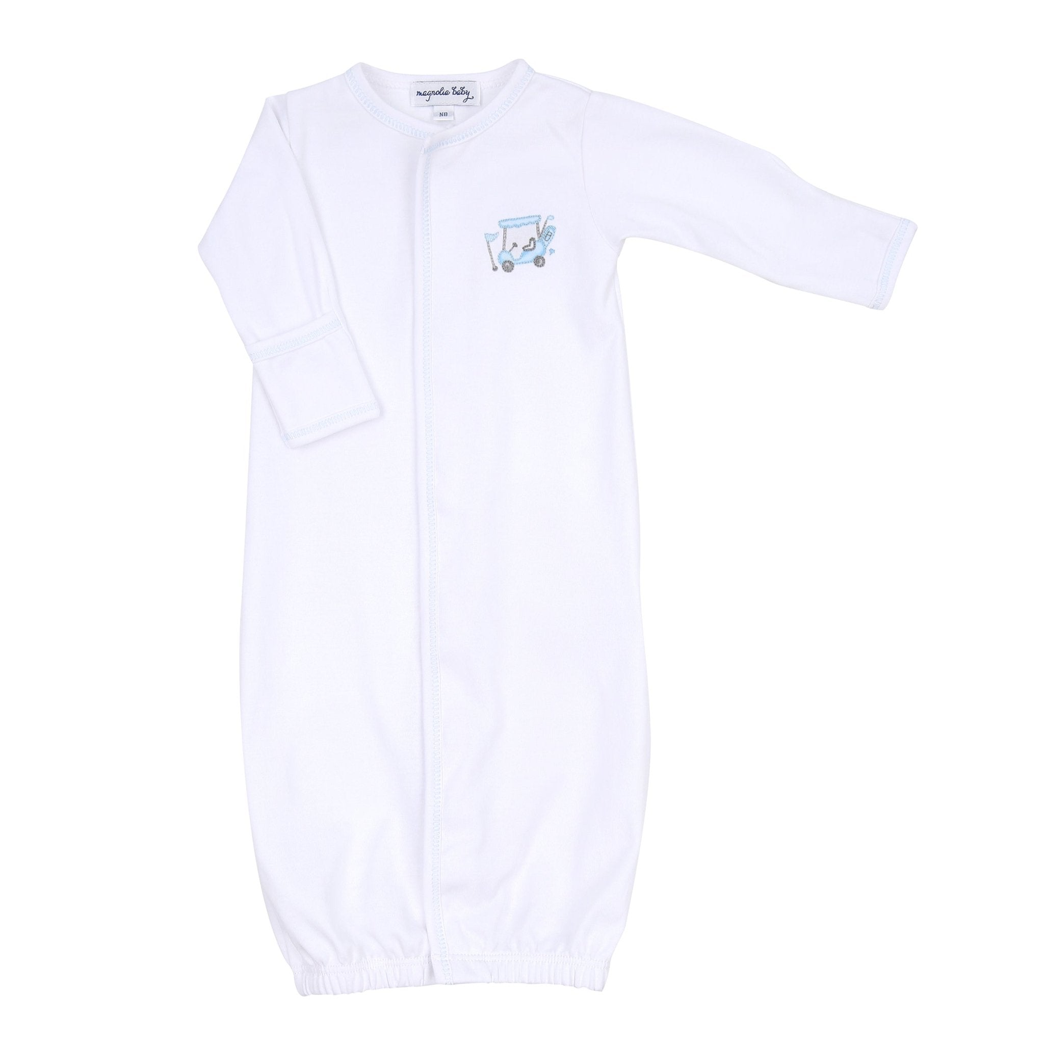Putting Around Blue Embroidered Converter - Magnolia BabyConverter Gown