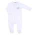 Putting Around Blue Embroidered Footie - Magnolia BabyFootie