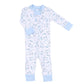 Putting Around Blue Zip Pajamas - Magnolia BabyZipper Pajamas