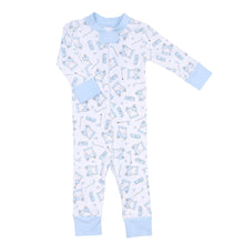  Putting Around Blue Zip Pajamas - Magnolia BabyZipper Pajamas