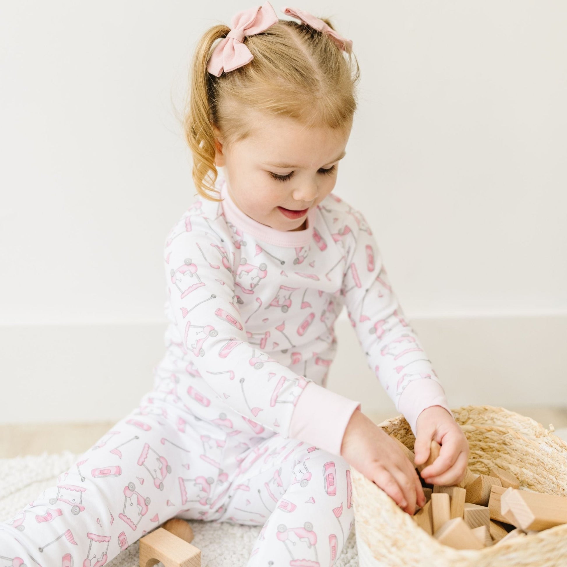 Putting Around Long Pajamas - Pink - Magnolia BabyLong Pajamas
