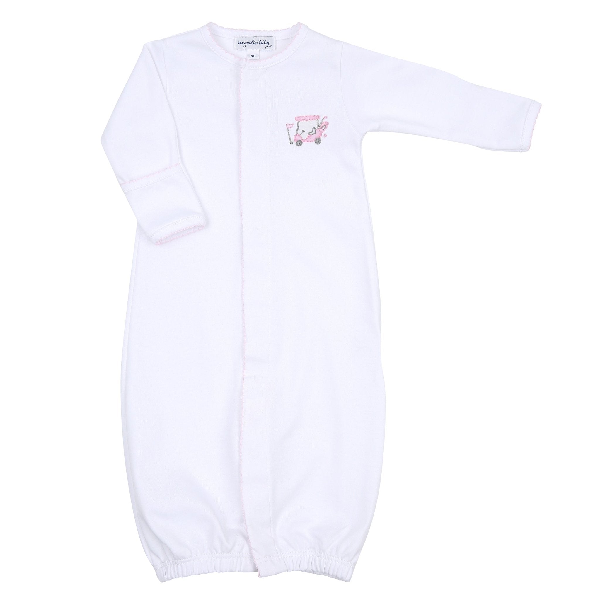 Putting Around Pink Embroidered Converter - Magnolia BabyConverter Gown