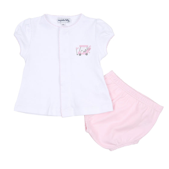Putting Around Pink Embroidered Ruffle Diaper Cover Set - Magnolia BabyDiaper Cover