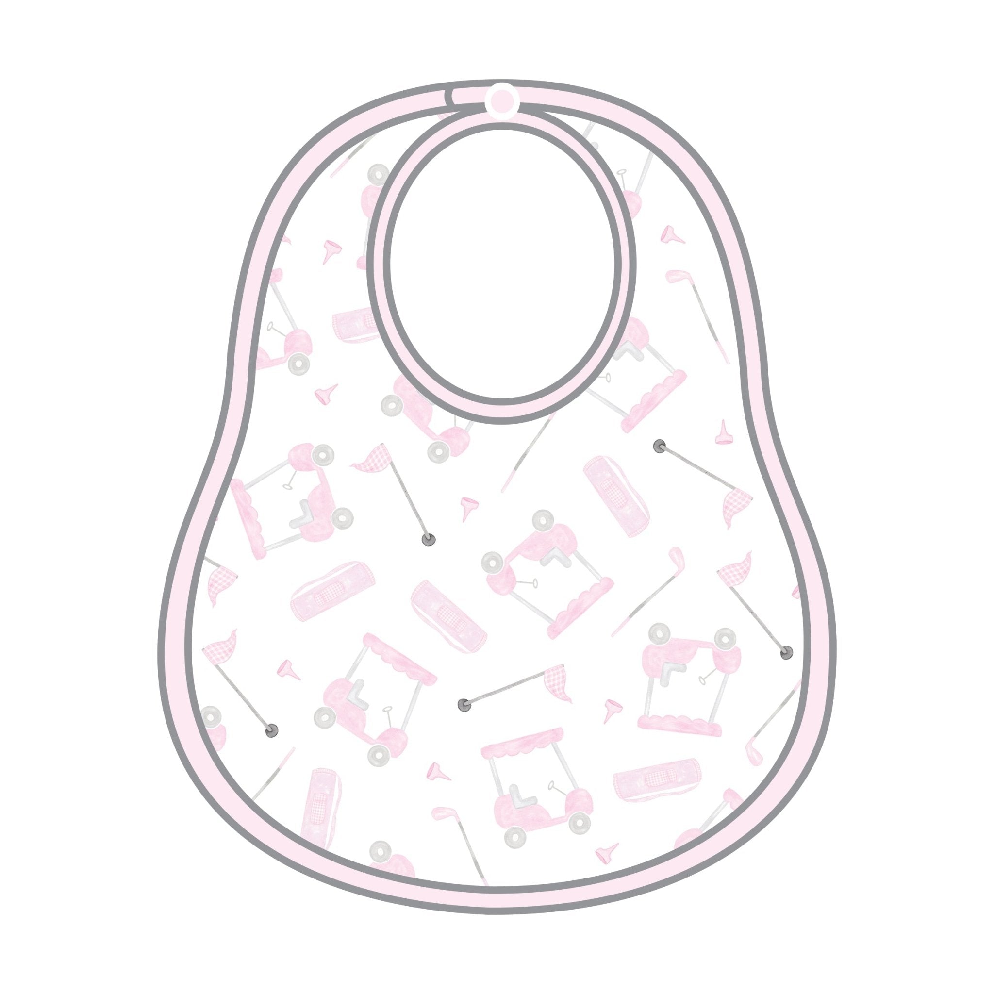 Putting Around Print Bib - Pink - Magnolia BabyBib