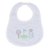 Putting Green Applique Bib - Light Blue - Magnolia BabyBib