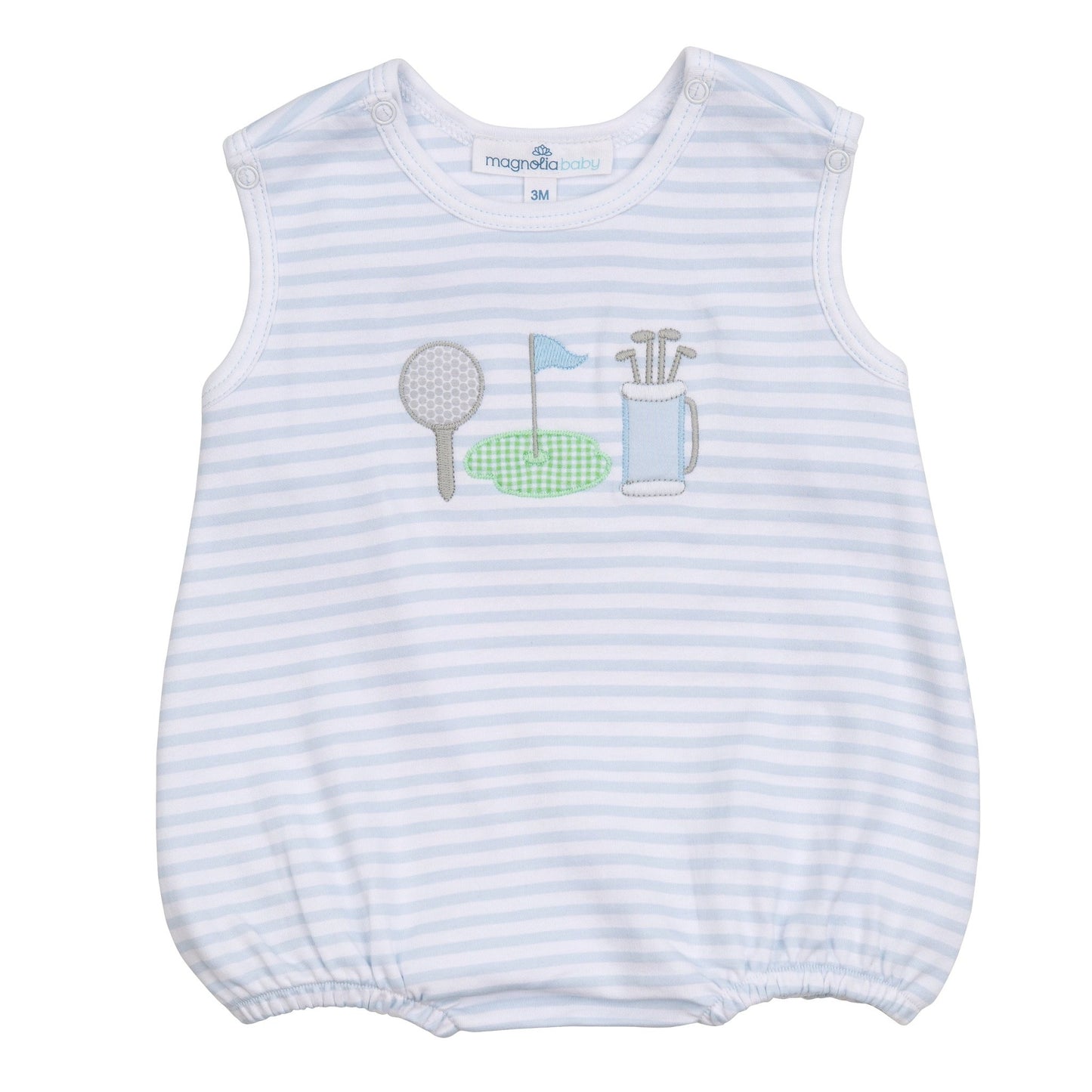 Putting Green Applique Bubble - Light Blue - Magnolia BabyBubble
