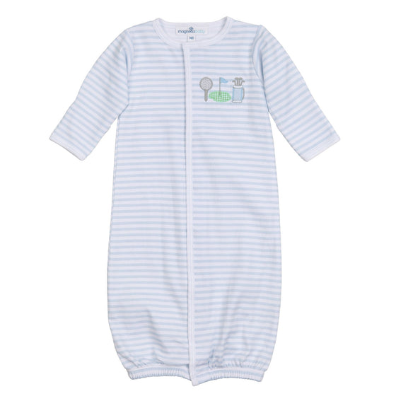 Putting Green Applique Converter - Light Blue - Magnolia BabyConverter Gown