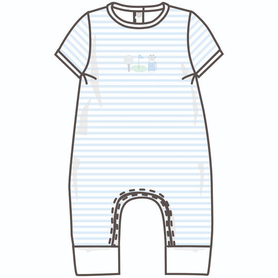 Putting Green Applique Playsuit - Light Blue - Magnolia BabyPlaysuit