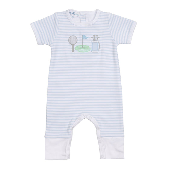 Putting Green Applique Playsuit - Light Blue - Magnolia BabyPlaysuit