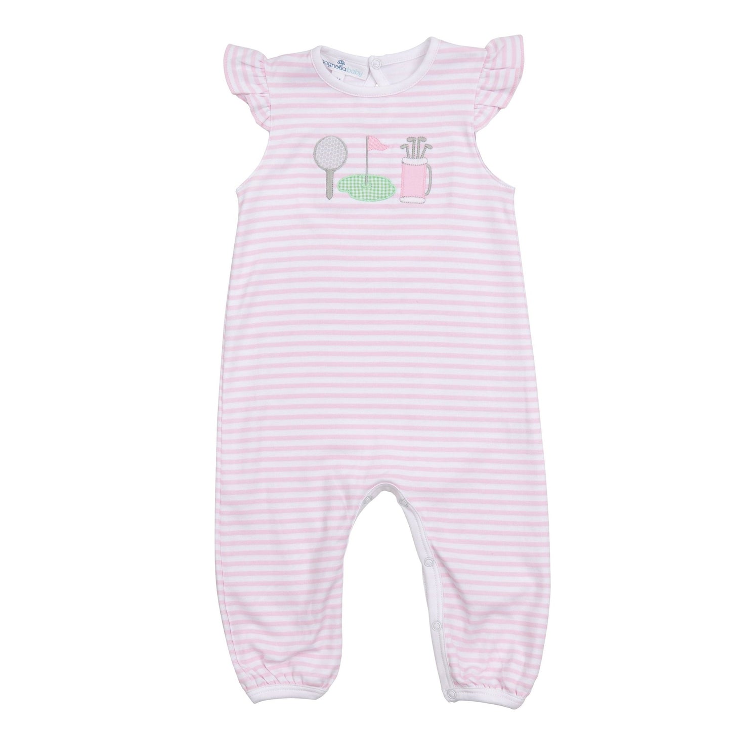 Putting Green Applique Playsuit - Pink - Magnolia BabyPlaysuit