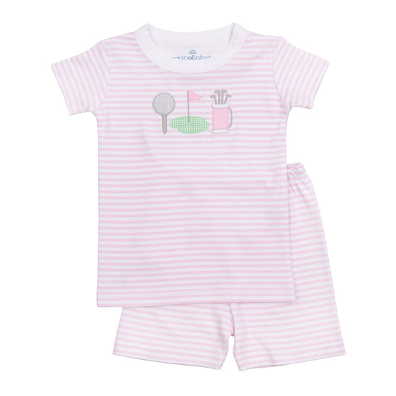 Putting Green Applique Short Pajamas - Pink - Magnolia BabyShort Pajamas