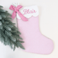 Quilted Seersucker Scalloped Stocking - Pink - Personalization Available - Magnolia BabyStocking