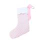 Quilted Seersucker Scalloped Stocking - Pink - Pesonalization Available - Magnolia BabyStocking