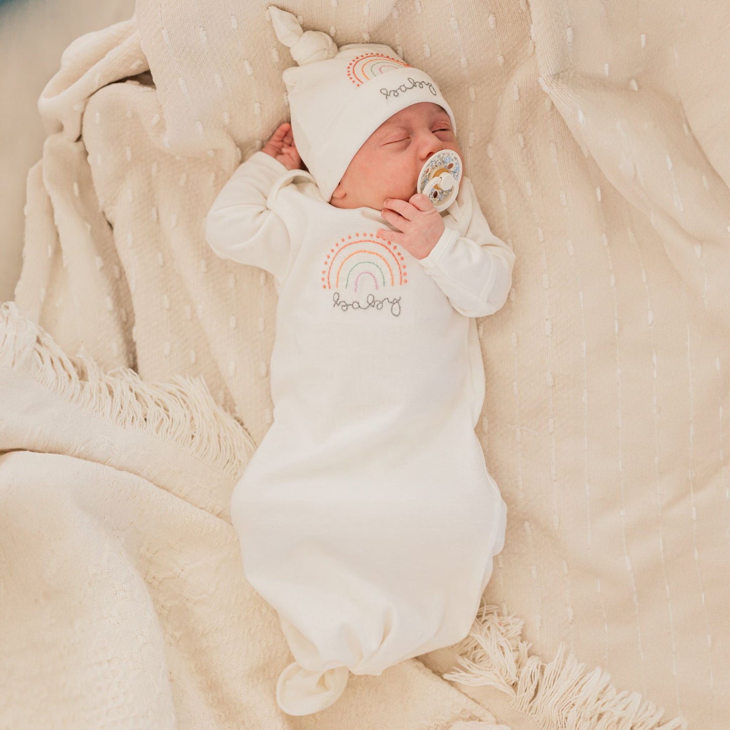 Rainbow Baby Knot Gown - Luna and ArloGown