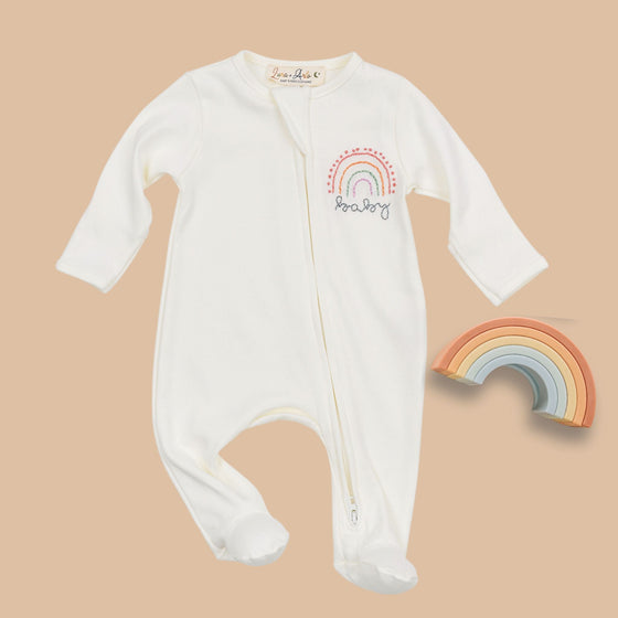 Rainbow Baby Zip Footie by Luna and Arlo - Magnolia BabyFootie