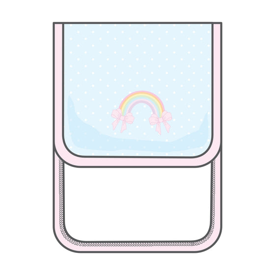 Rainbow Wishes Applique Burp Cloth - Magnolia BabyBurp Cloth