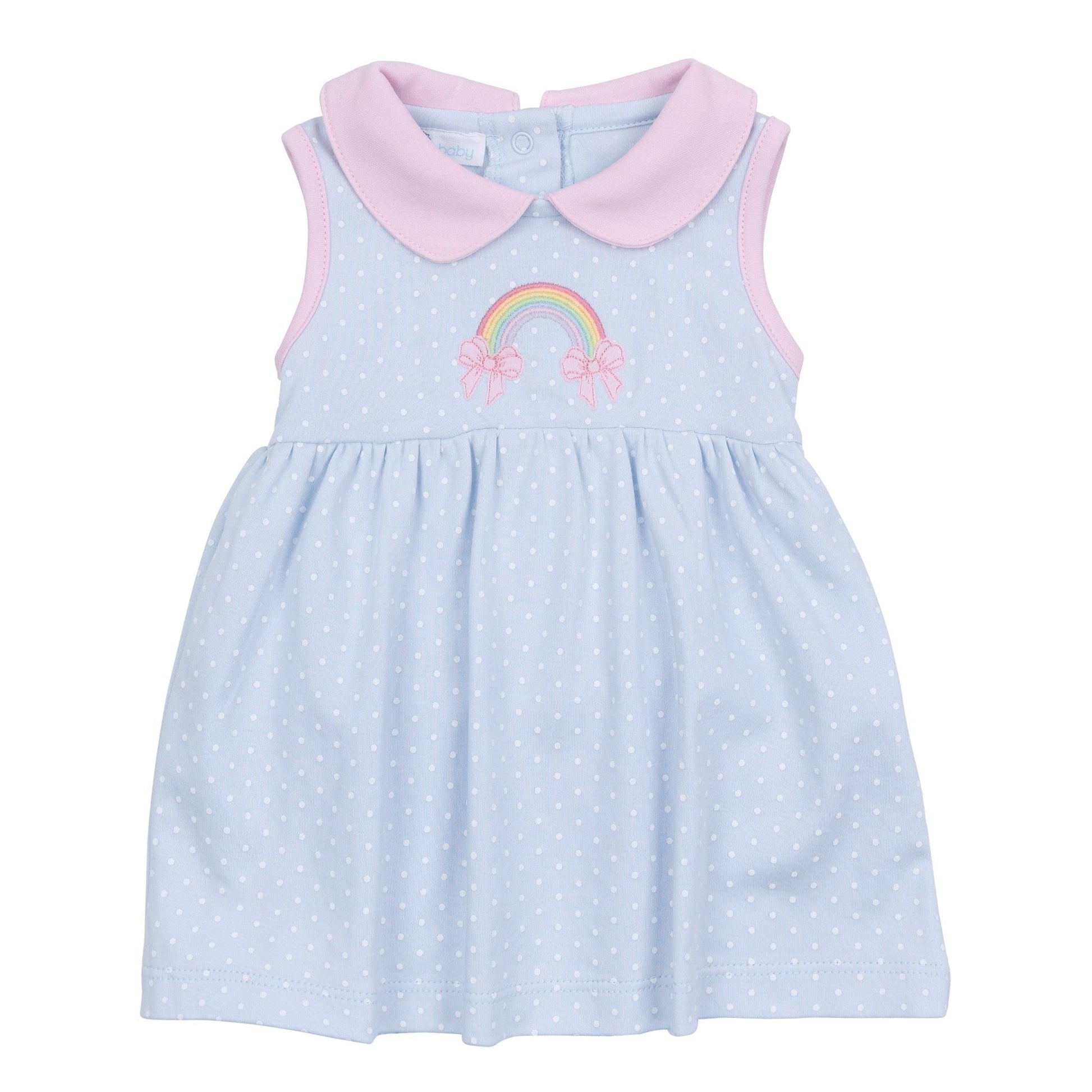 Rainbow Wishes Applique Collared Dress - Magnolia BabyDress