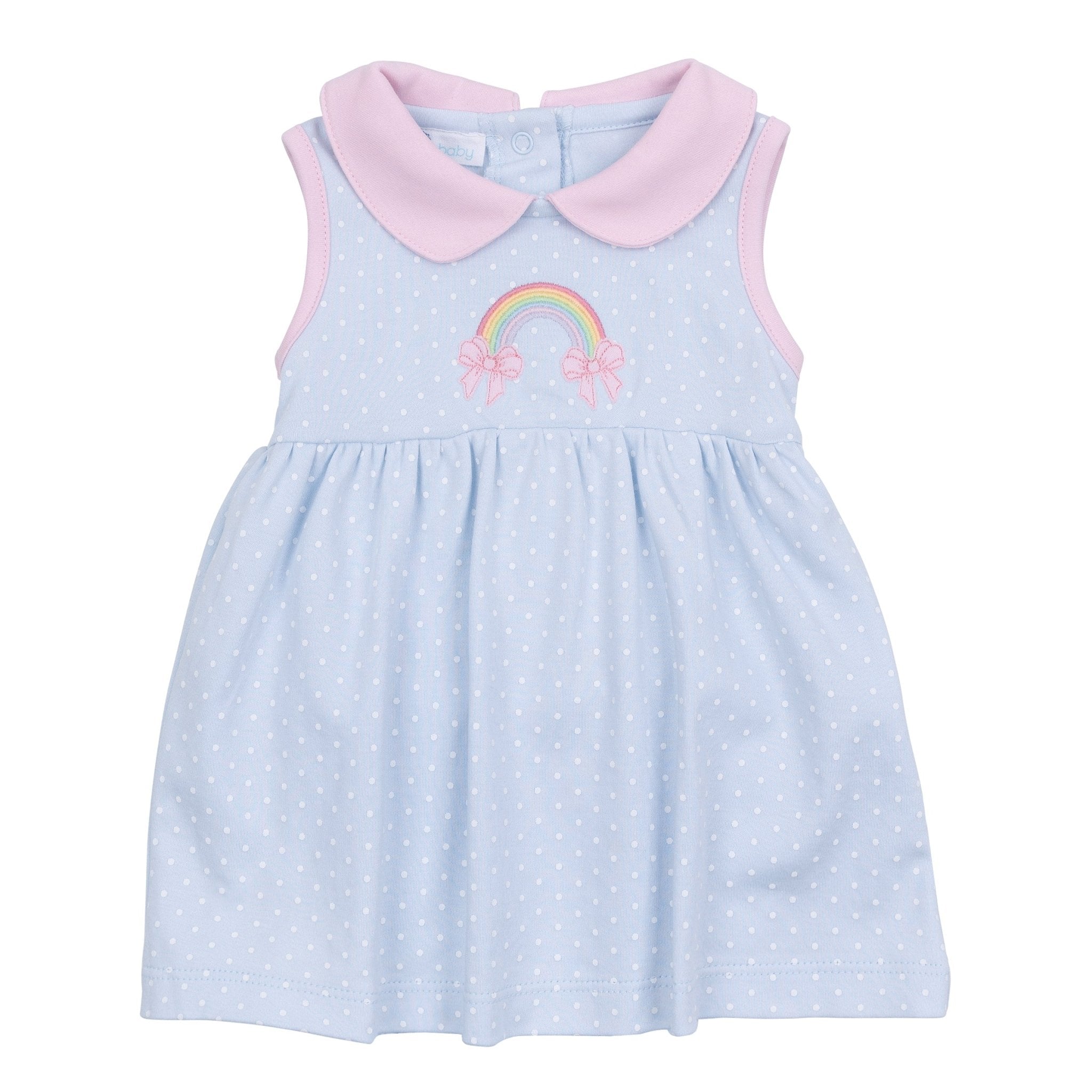 Rainbow Wishes Applique Collared Dress - Magnolia BabyDress