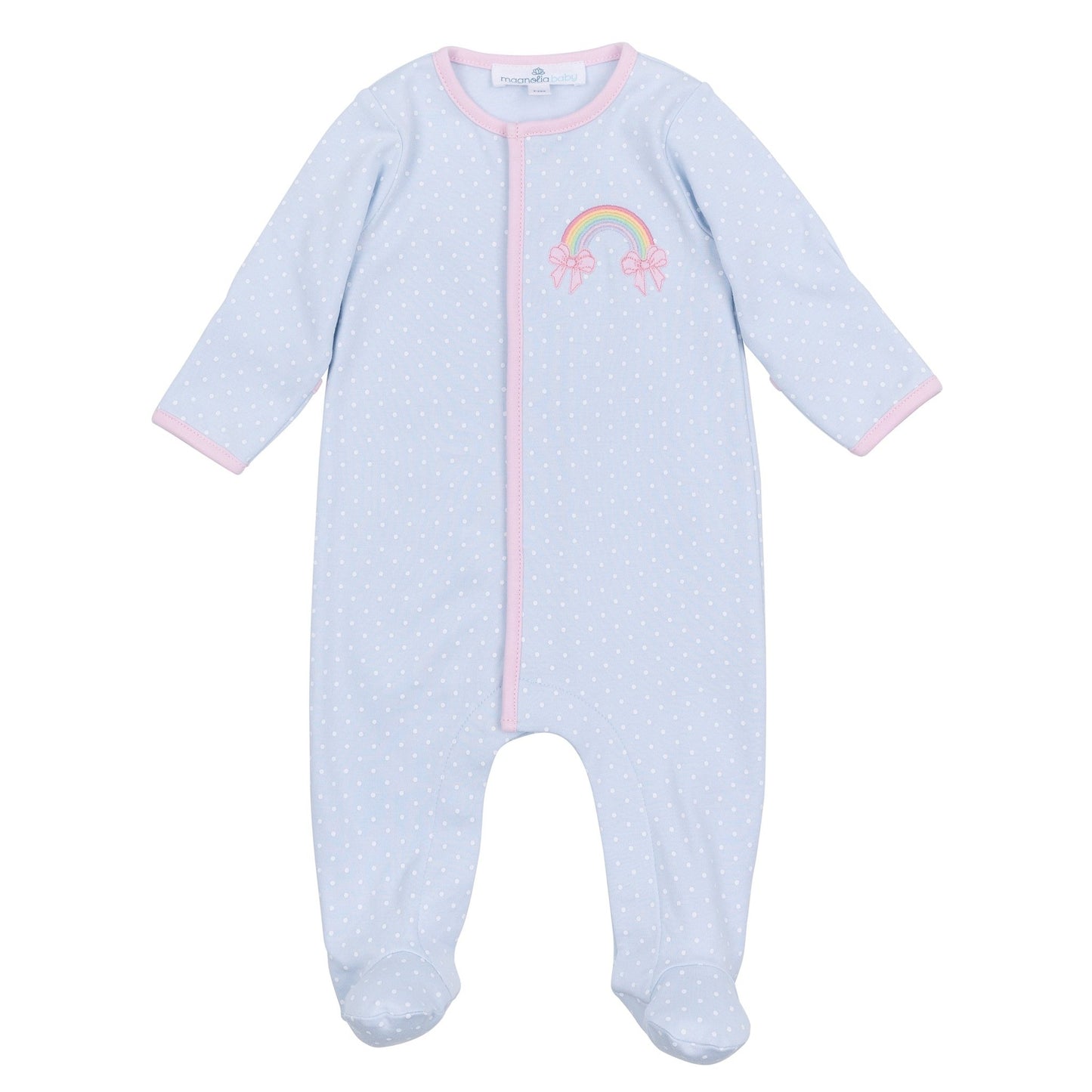 Rainbow Wishes Applique Footie - Magnolia BabyFootie