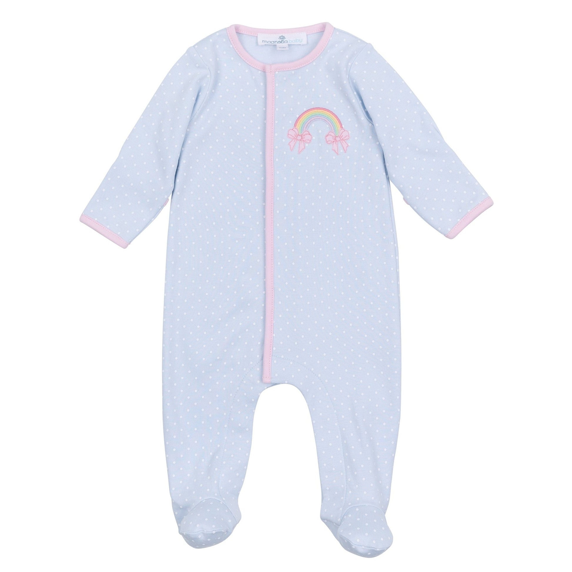 Rainbow Wishes Applique Footie - Magnolia BabyFootie