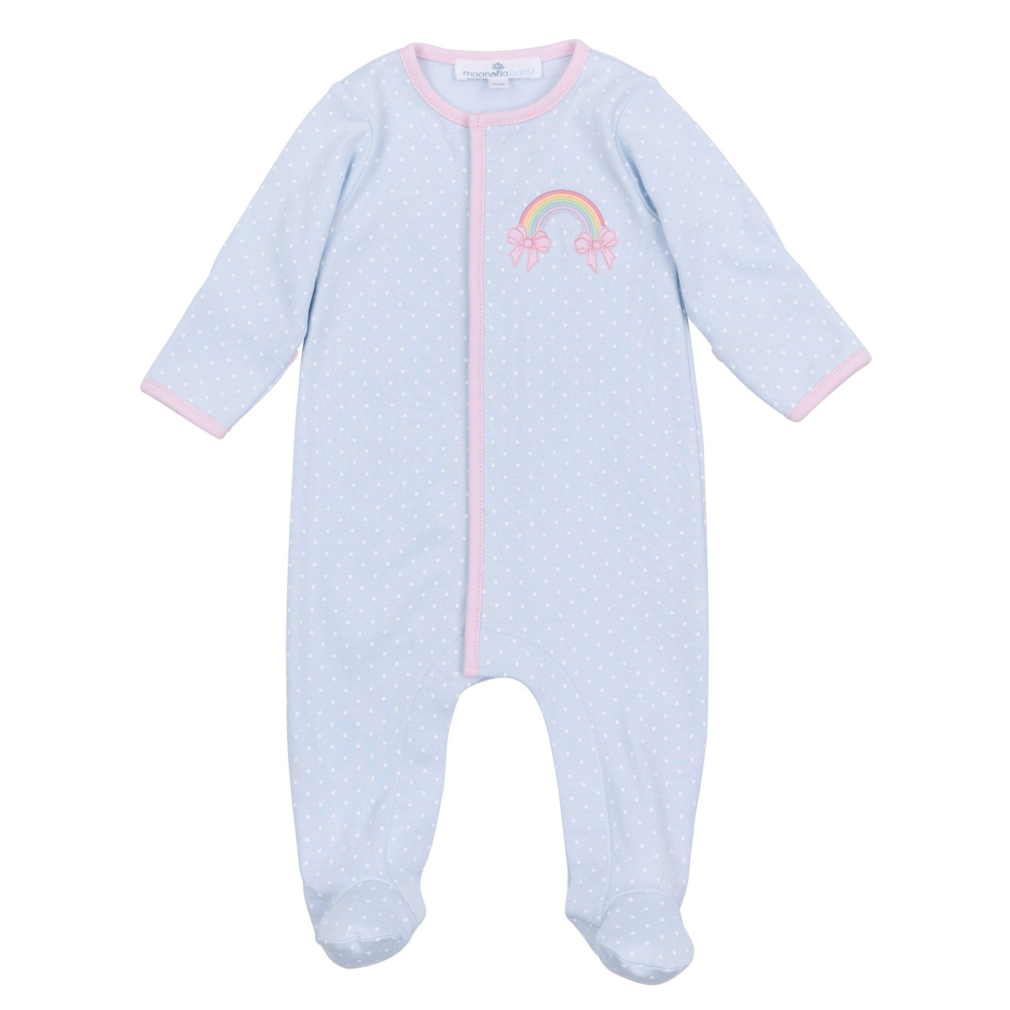 Rainbow Wishes Applique Footie - Magnolia BabyFootie