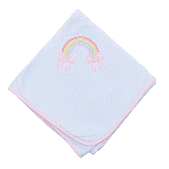 Rainbow Wishes Applique Receiving Blanket - Magnolia BabyReceiving Blanket