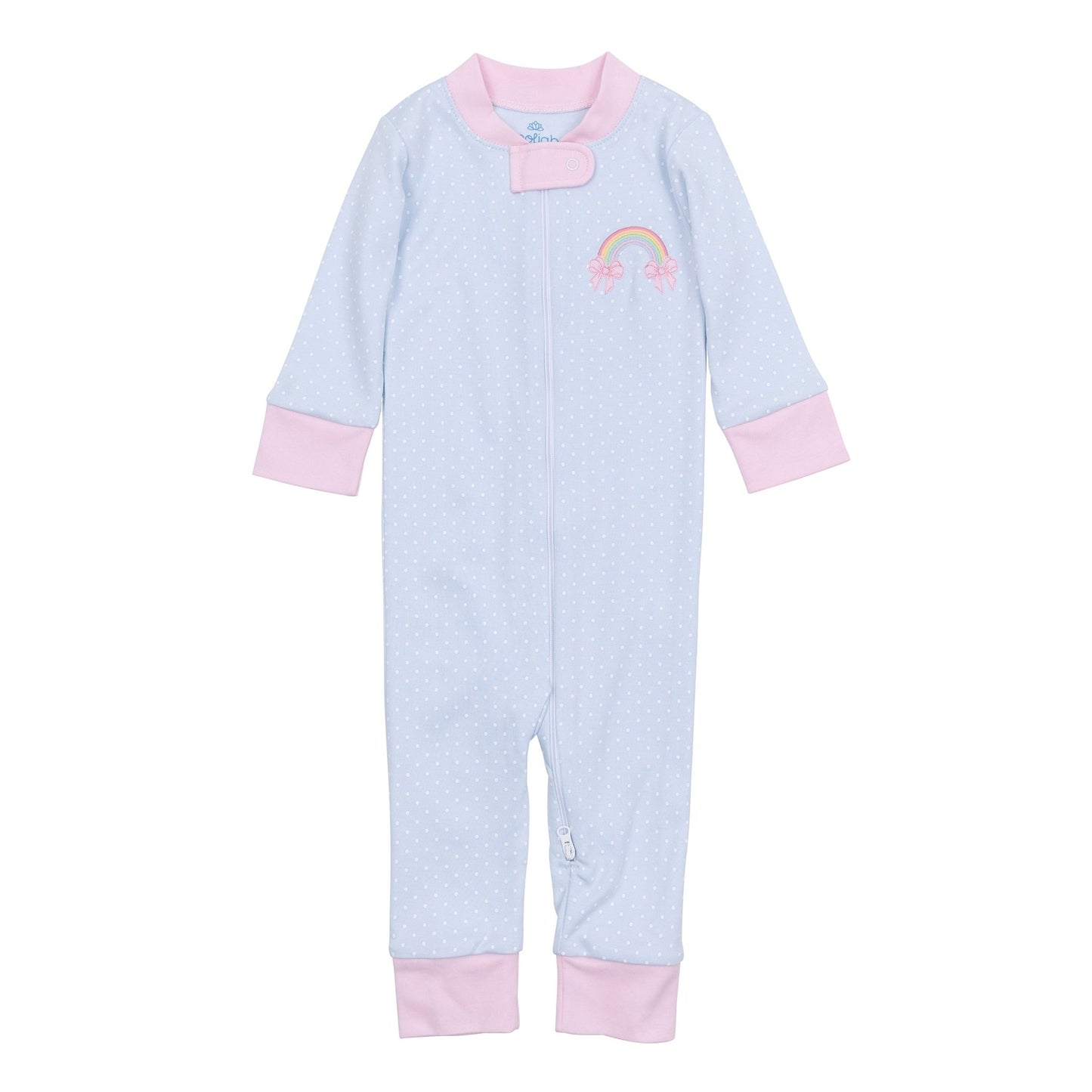 Rainbow Wishes Applique Zip Pajamas - Magnolia BabyZipper Pajamas