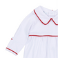 Essentials Baby Boy Collared Christmas Footie - White with Red