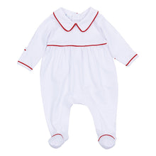  Red and White Essentials Collared Footie - Magnolia BabyFootie