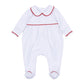 Red and White Essentials Collared Girl Footie - Magnolia BabyFootie