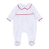 Red and White Essentials Collared Girl Footie - Magnolia BabyFootie
