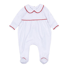  Red and White Essentials Collared Girl Footie - Magnolia BabyFootie