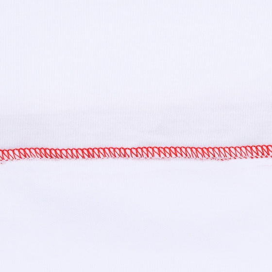 Red and White Essentials Collared Long Sleeve Bubble - Magnolia BabyBubble