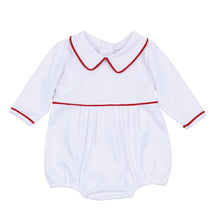 Red and White Essentials Collared Long Sleeve Bubble - Magnolia BabyBubble
